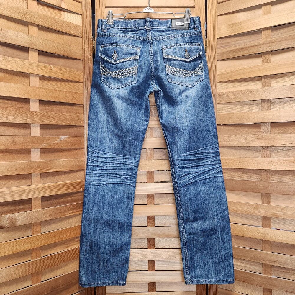 Rebel Blue Denim Jeans Girl Size 14 Cotton Polyester - Picture 2 of 11